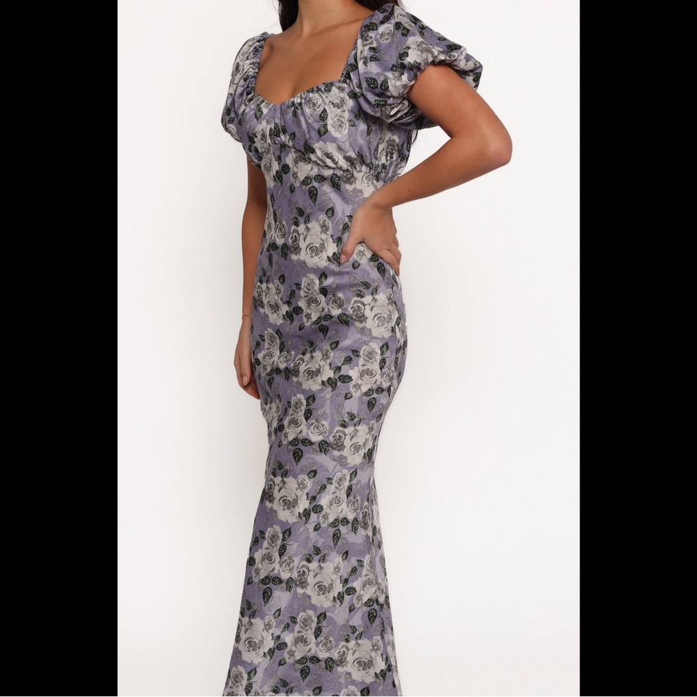 PETAL & PUP Marjorie Sweetheart Neck MIDI Dress Roses Floral Puff Sleeve Sz S - Picture 13 of 13
